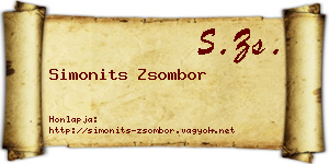 Simonits Zsombor névjegykártya